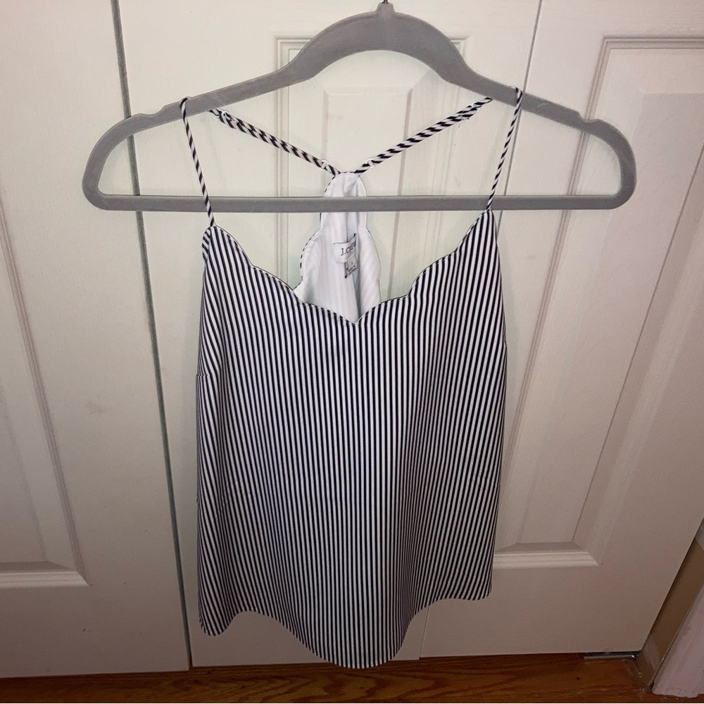 Jcrew striped scallop cami